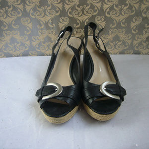 Franco Sarto Black Kendra Wedge Sandal - size 8 M